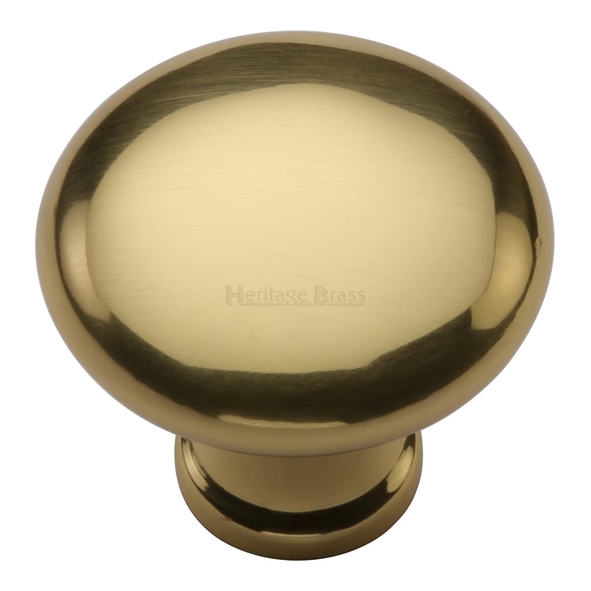 C113 32-PB • 32 x 15 x 29mm • Polished Brass • Heritage Brass Bun Cabinet Knob